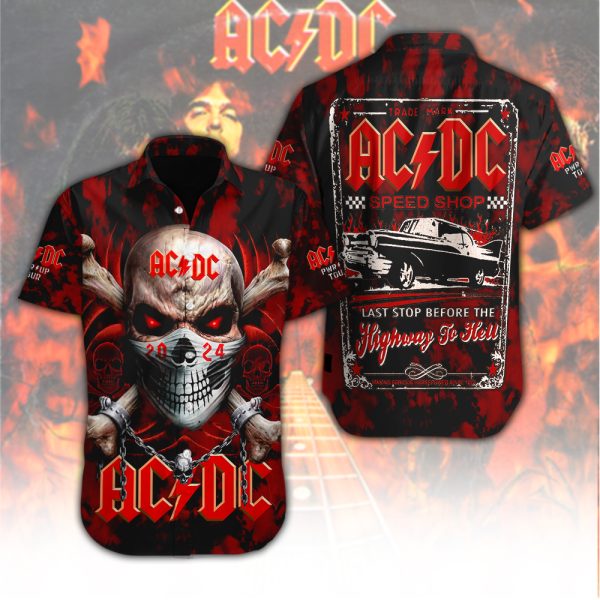 AC/DC Short Sleeve Dress Shirt - HUANNM 5044