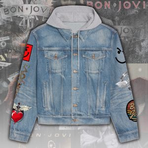 Bon Jovi Women's Denim Hood Jacket - ANHNV 4393