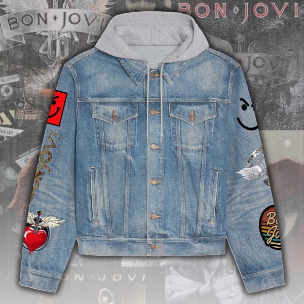 Bon Jovi Women's Denim Hood Jacket - ANHNV 4393