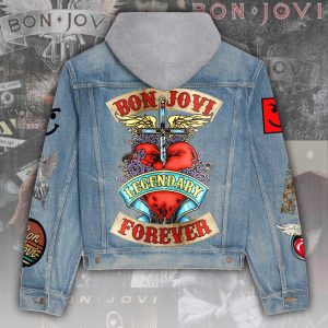 Bon Jovi Women's Denim Hood Jacket - ANHNV 4393