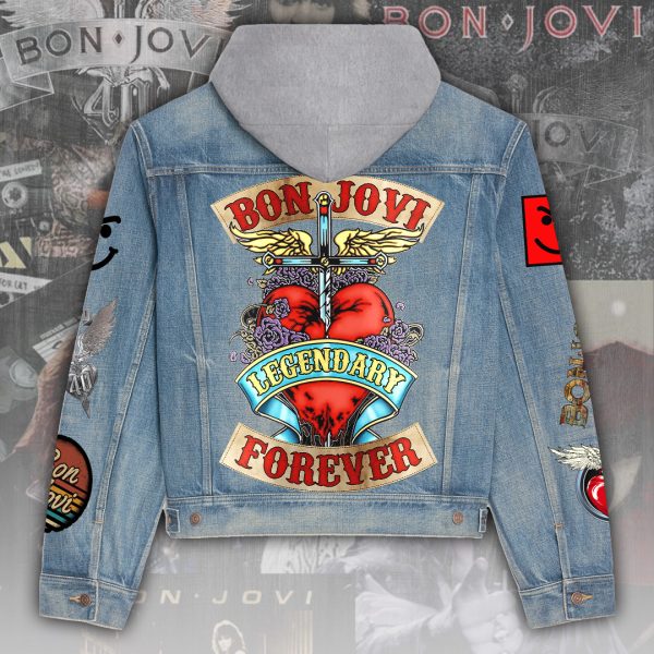 Bon Jovi Women's Denim Hood Jacket - ANHNV 4393