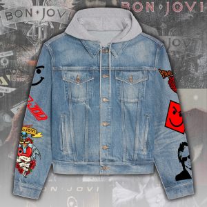 Bon Jovi Women's Denim Hood Jacket - ANHNV 4412