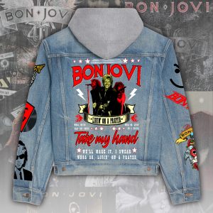 Bon Jovi Women's Denim Hood Jacket - ANHNV 4412