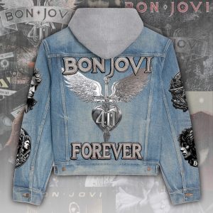 Bon Jovi Women's Denim Hood Jacket - ANHNV 4451