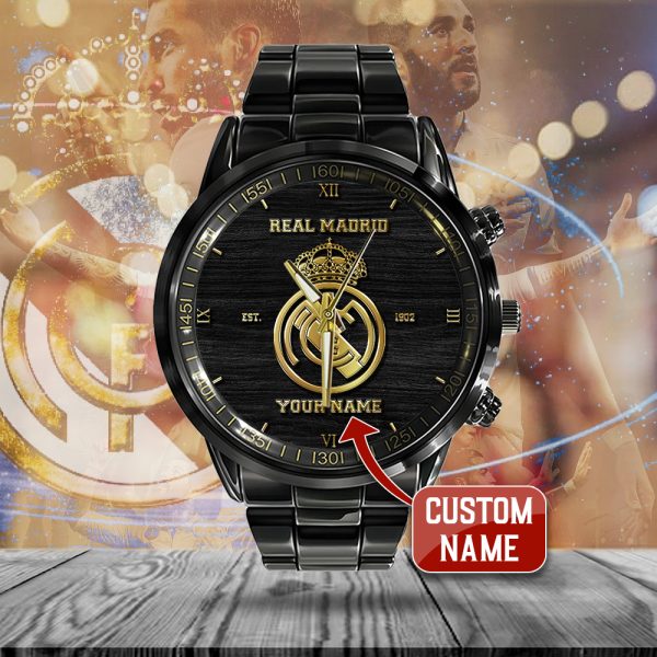 Personalized Real Madrid CF Black Stainless Steel Watch - ANHNV 4470