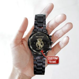 Personalized Real Madrid CF Black Stainless Steel Watch - ANHNV 4470