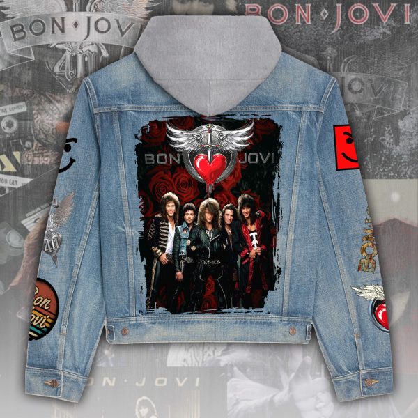 Bon Jovi Women's Denim Hood Jacket - ANHNV 4489