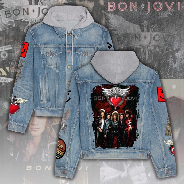 Bon Jovi Women's Denim Hood Jacket - ANHNV 4489