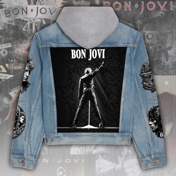 Bon Jovi Women's Denim Hood Jacket - ANHNV 4490