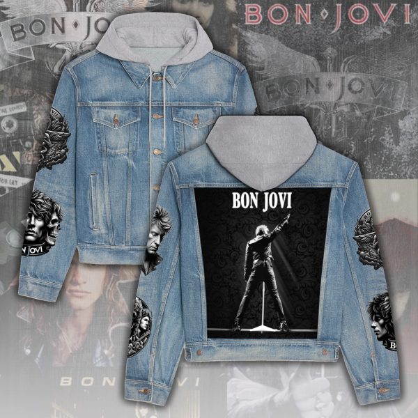 Bon Jovi Women's Denim Hood Jacket - ANHNV 4490