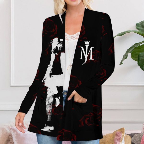 Michael Jackson Women’s Patch Pocket Cardigan – ANHNV 4510