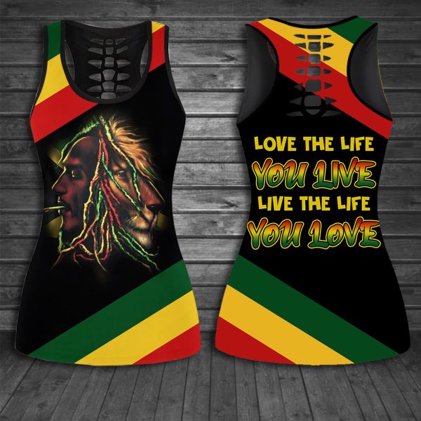 Bob Marley Hollow Tank Top Leggings - ANHNV 4523