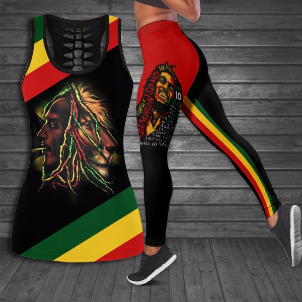 Bob Marley Hollow Tank Top Leggings - ANHNV 4523