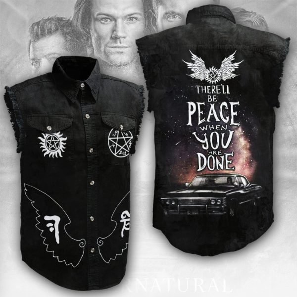 Supernatural 3D Lightweight Sleeveless Denim Shirt - ANHNV 4592