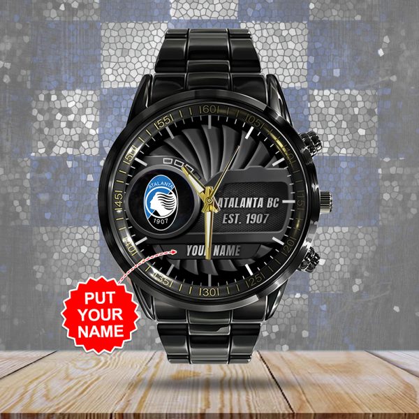 Personalized Atalanta BC Black Stainless Steel Watch - ANHNV 4582