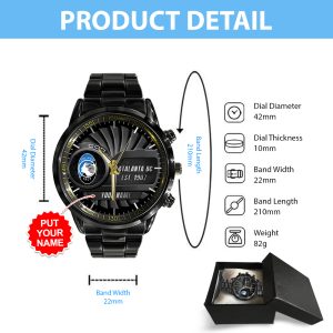 Personalized Atalanta BC Black Stainless Steel Watch - ANHNV 4582