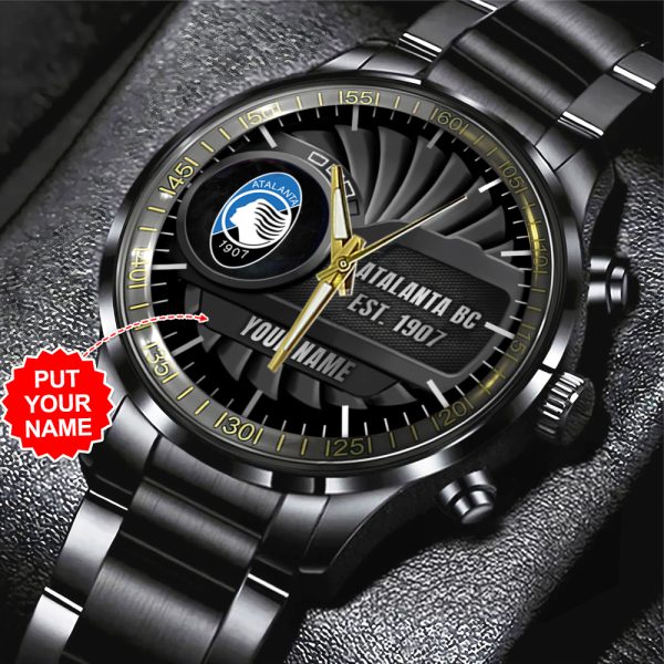 Personalized Atalanta BC Black Stainless Steel Watch - ANHNV 4582