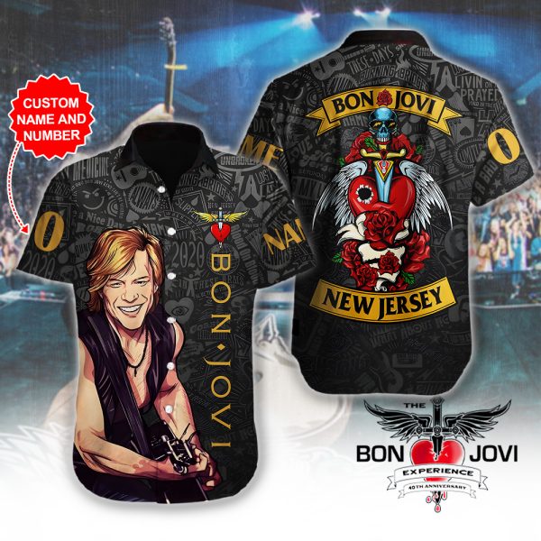 Personalized Bon Jovi Short Sleeve Dress Shirt - HUANNM 5063