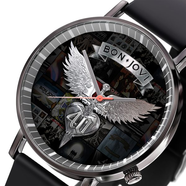 Bon Jovi Black Leather Watch - TANTN 6247