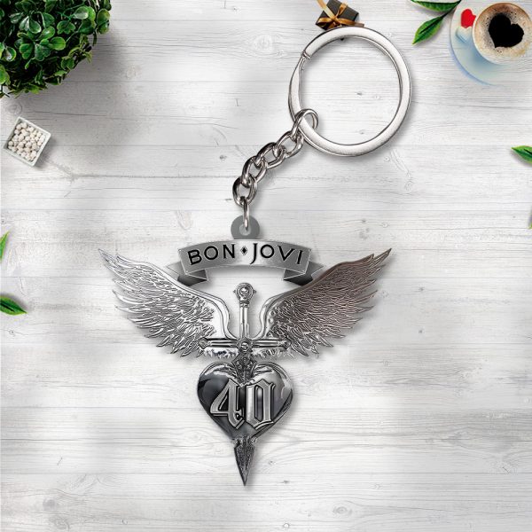 Bon Jovi Custom Shape 2-sided Keychain - TANTN 6331