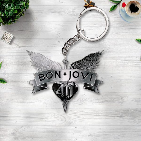 Bon Jovi Custom Shape 2-sided Keychain - TANTN 6330