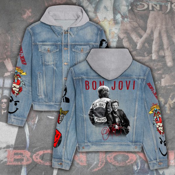 Bon Jovi Women's Denim Hood Jacket - ANHNV 4600