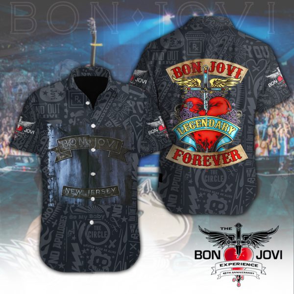 Bon Jovi Short Sleeve Dress Shirt - HUANNM 4994