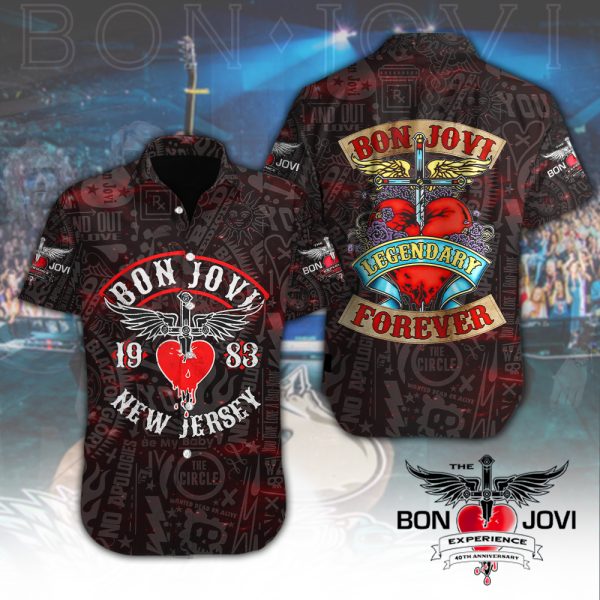 Bon Jovi Short Sleeve Dress Shirt - HUANNM 4995