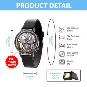 Personalized Bon Jovi Black Leather Watch - GNE 416