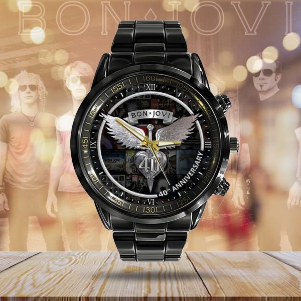 Bon Jovi Black Stainless Steel Watch - GNE 419