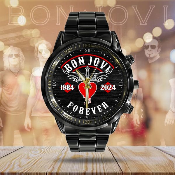 Bon Jovi Black Stainless Steel Watch - GNE 428