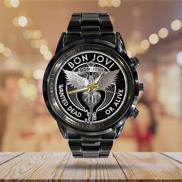 Bon Jovi Black Stainless Steel Watch - TANTN 6261