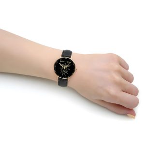 Bon Jovi Black Stitched Leather Watch - GNE 474