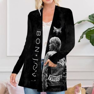 Bon Jovi Women’s Patch Pocket Cardigan – HOATT 4812