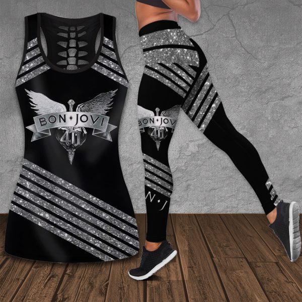 Bon Jovi Hollow Tank Top Leggings - HOATT 4847