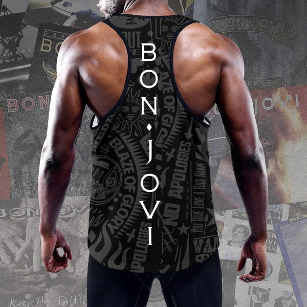 Bon Jovi Y-Back Muscle Tank Top - TANTN 6333