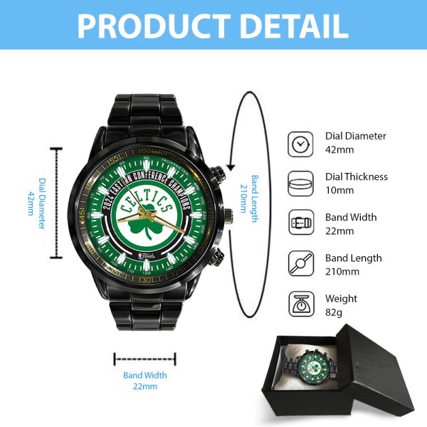 Boston Celtics Black Stainless Steel Watch - TANTN 6672