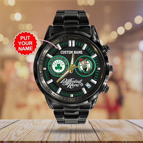 Personalized Boston Celtics Black Stainless Steel Watch - TANTN 6673