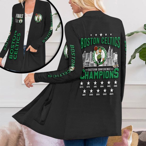 Boston Celtics Women's Patch Pocket Cardigan - HUANNM 5201.1