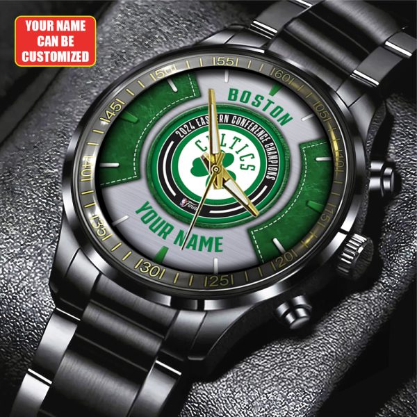 Personalized Boston Celtics Black Stainless Steel Watch - TANTN 6704