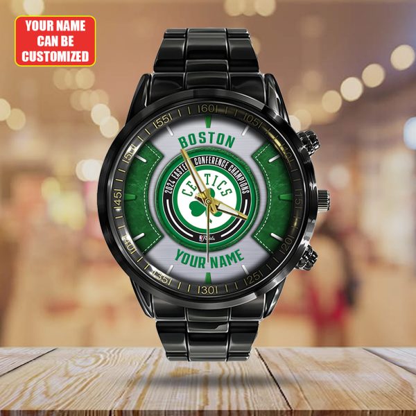 Personalized Boston Celtics Black Stainless Steel Watch - TANTN 6704