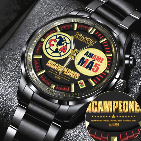 Club América Black Stainless Steel Watch - MAITM 6898