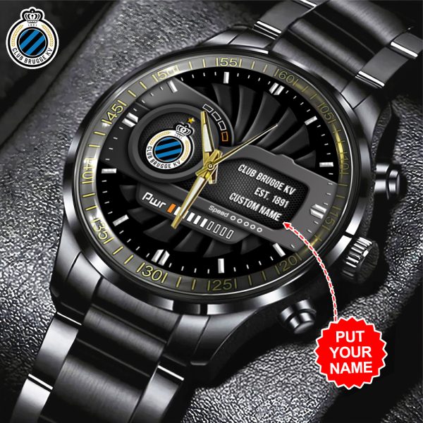 Personalized Club Brugge K.V. Black Stainless Steel Watch - HUANNM 5216