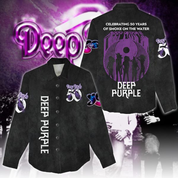 Deep Purple 3D Linen Shirt - HUANNM 5068