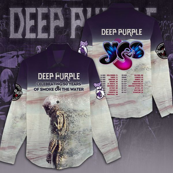 Deep Purple 3D Linen Shirt - HUANNM 5073.2