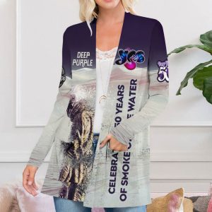 Deep Purple Women’s Patch Pocket Cardigan – HUANNM 5073.1