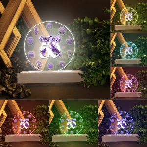 Deep Purple Led Light with Wooden Base (7 Colors) - HOATT 4770