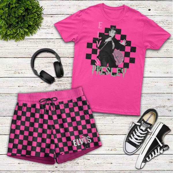 Elvis Presley Women O-Neck T-Shirt & Casual Shorts Set - VANDH 2869