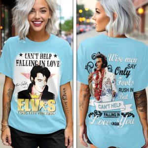 Elvis Presley Women O-Neck T-Shirt & Casual Shorts Set - VANDH 2871