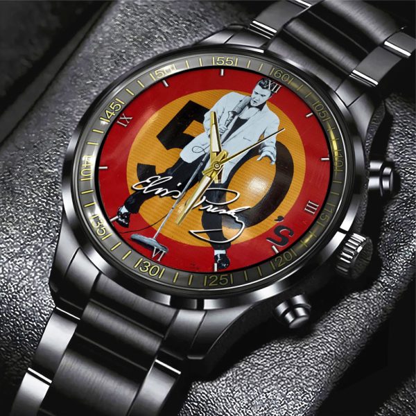 Elvis Presley Black Stainless Steel Watch - GNE 394